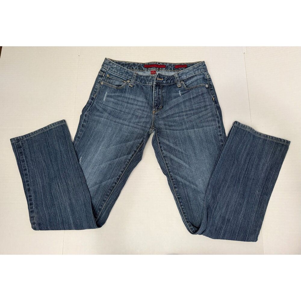 Banana Republic Women’s Sz 6 Medium Wash Straight Leg Jeans Distressed Denim